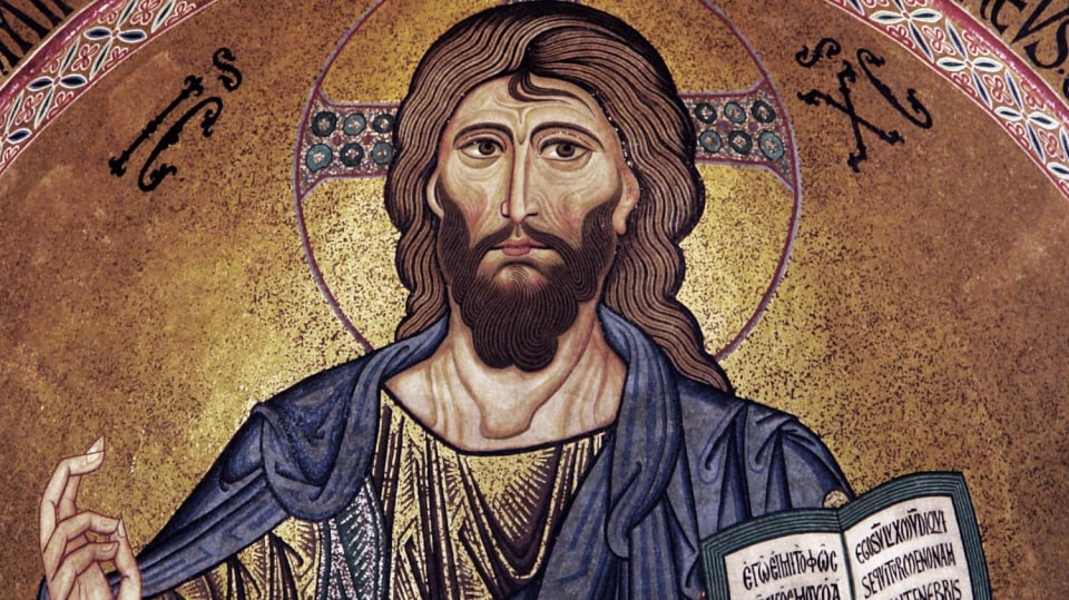 Kristus Pantokrator, mozaika v katedrále Proměnění Páně v Cefalù na Sicílii